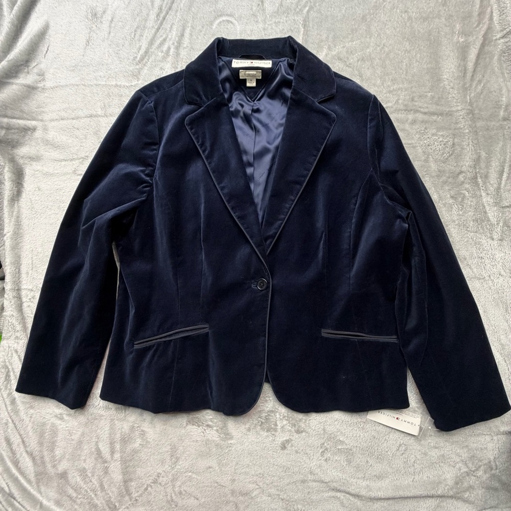 Tommy Hilfiger Navy Velvet Blazer